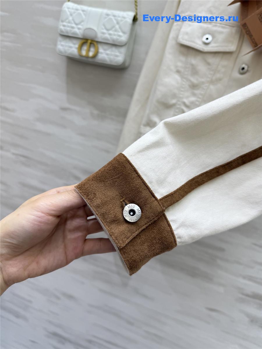 Miu Miu White Patchwork Denim Jacket