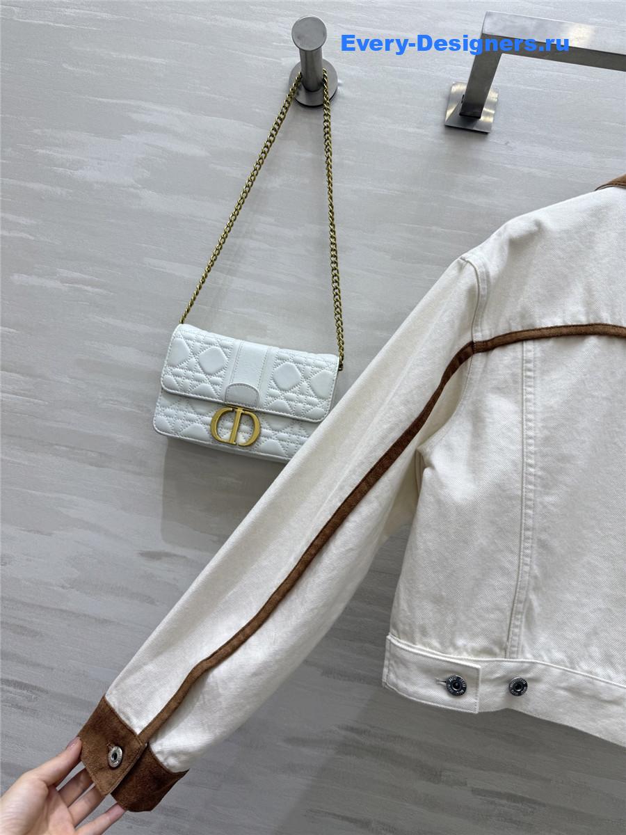 Miu Miu White Patchwork Denim Jacket