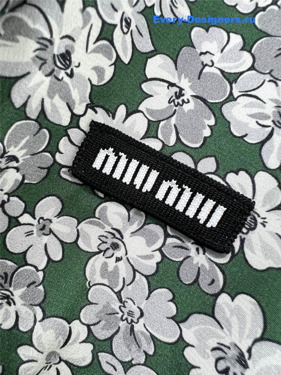 Miu Miu Floral Puff Sleeve Maxi Dress