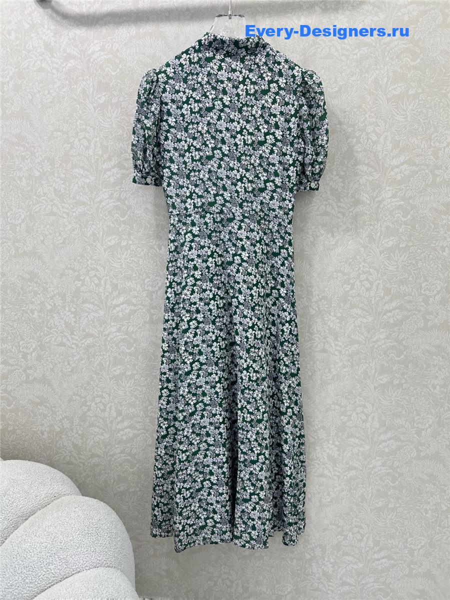 Miu Miu Floral Puff Sleeve Maxi Dress