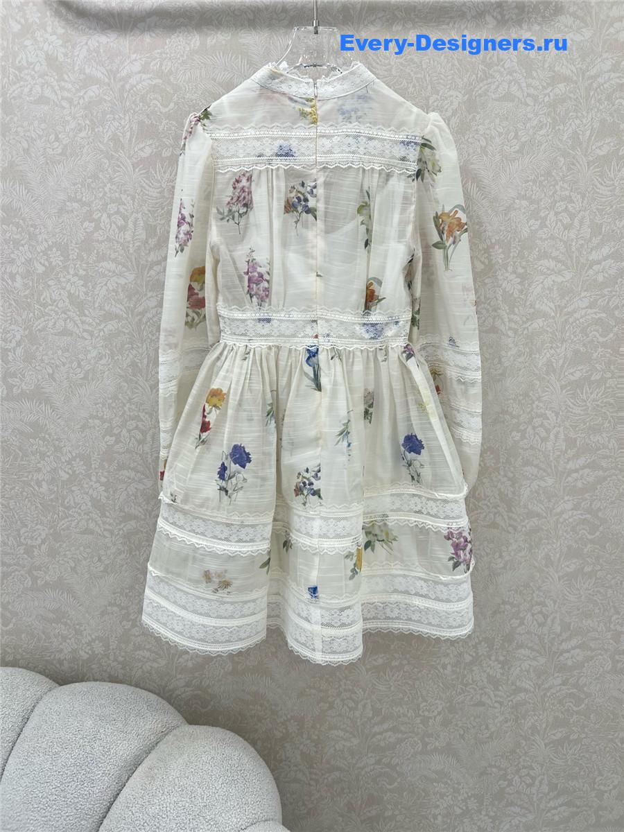 Zimm Printed Lantern Sleeve Dress