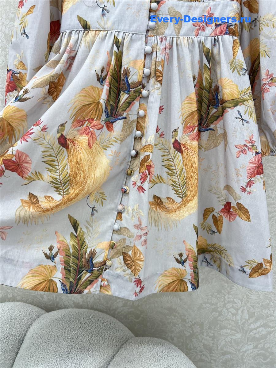 Zimm Colorful Lantern Sleeve Dress