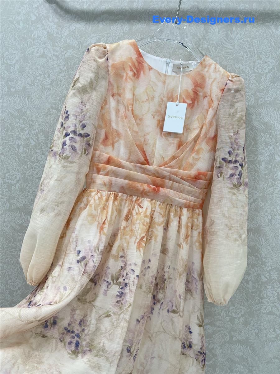 Zimm Floral Pleated Maxi Dress