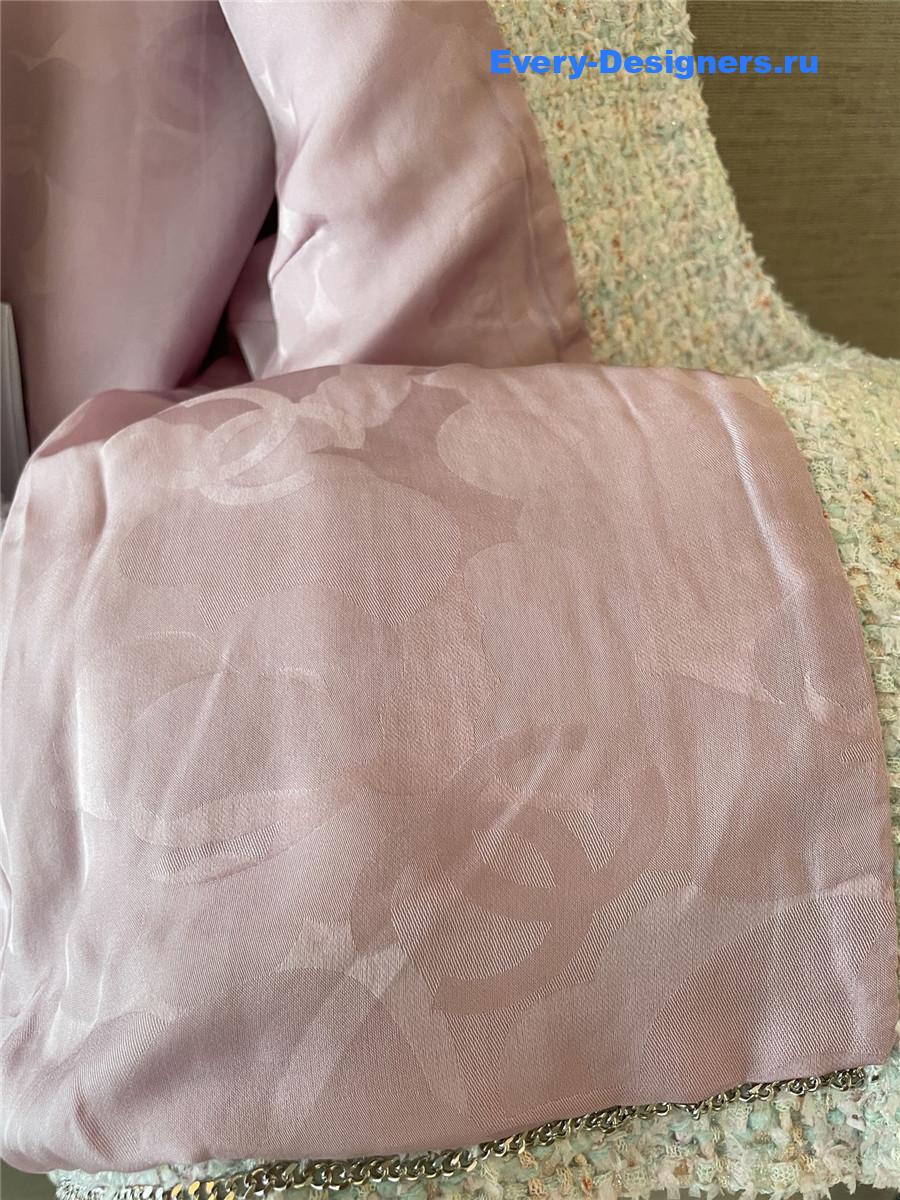 Ch**el blue & pink tweed coat