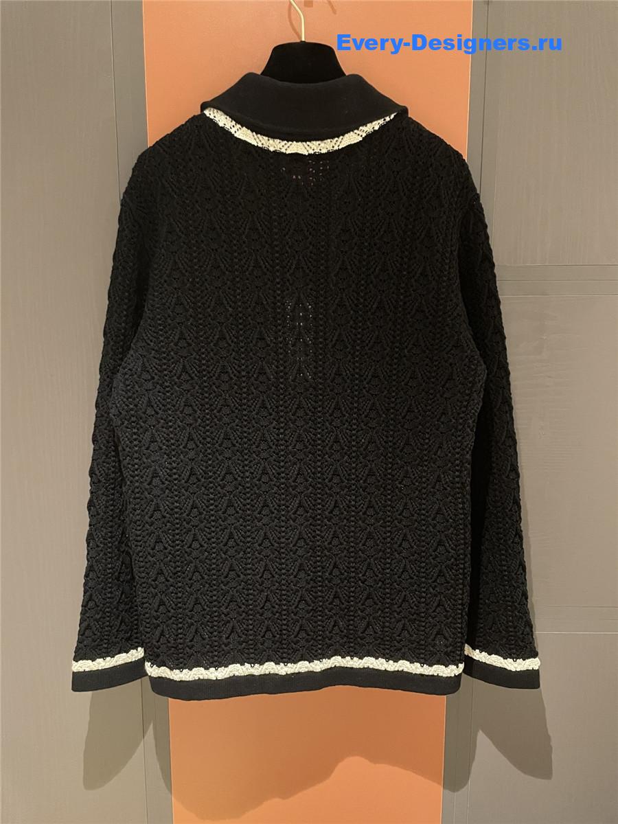 Ch**el black & white knit cardigan