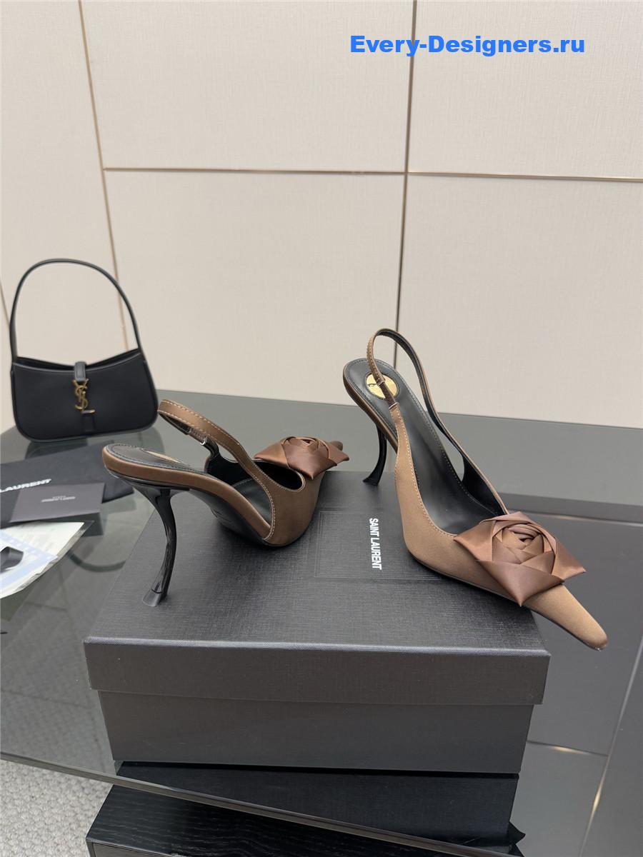 Sa1nt Lau*nt bow slingback pumps