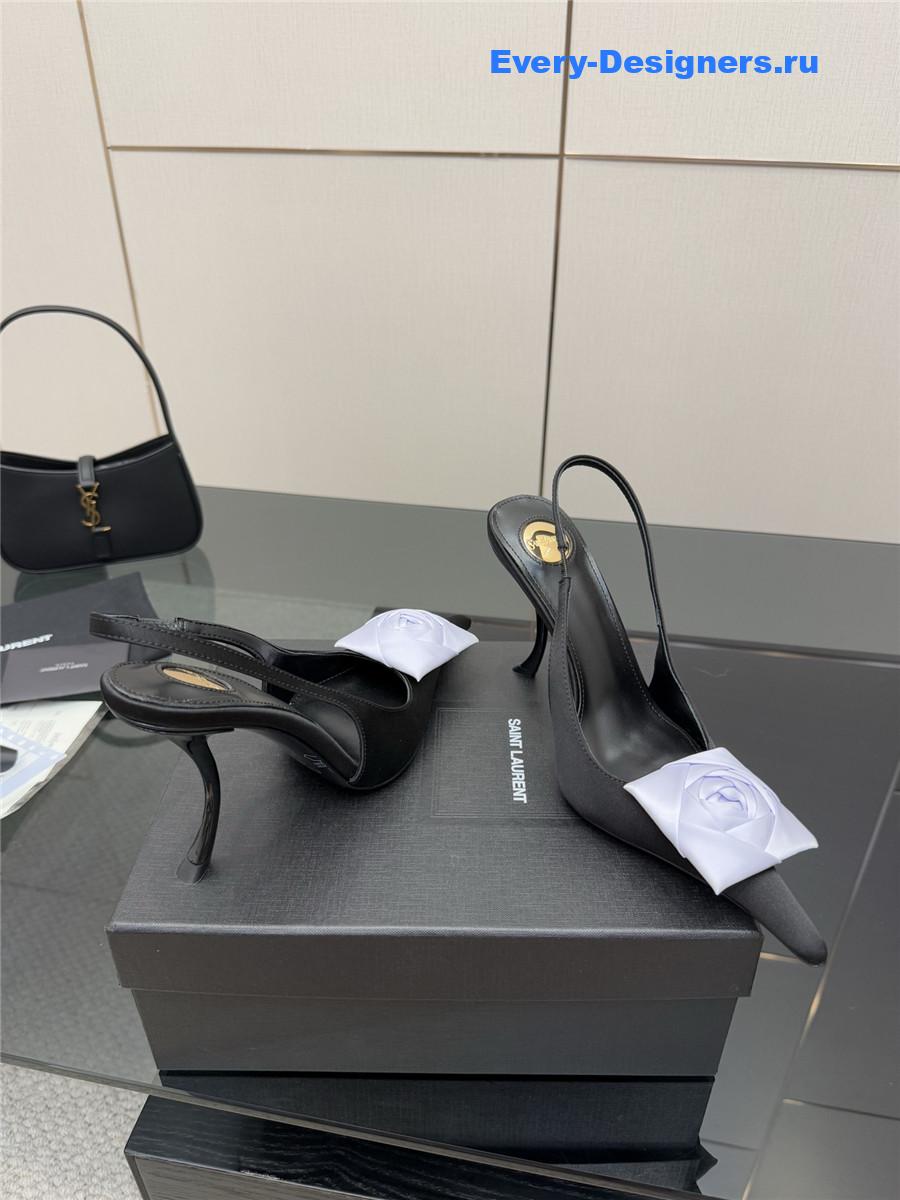 Sa1nt Lau*nt black floral pumps