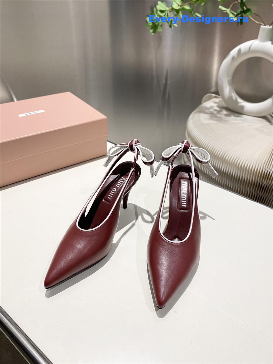 Miu Miu Burgundy Kitten Heel Pumps