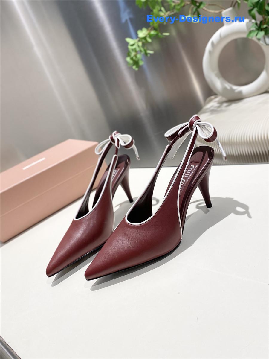 Miu Miu Burgundy Kitten Heel Pumps