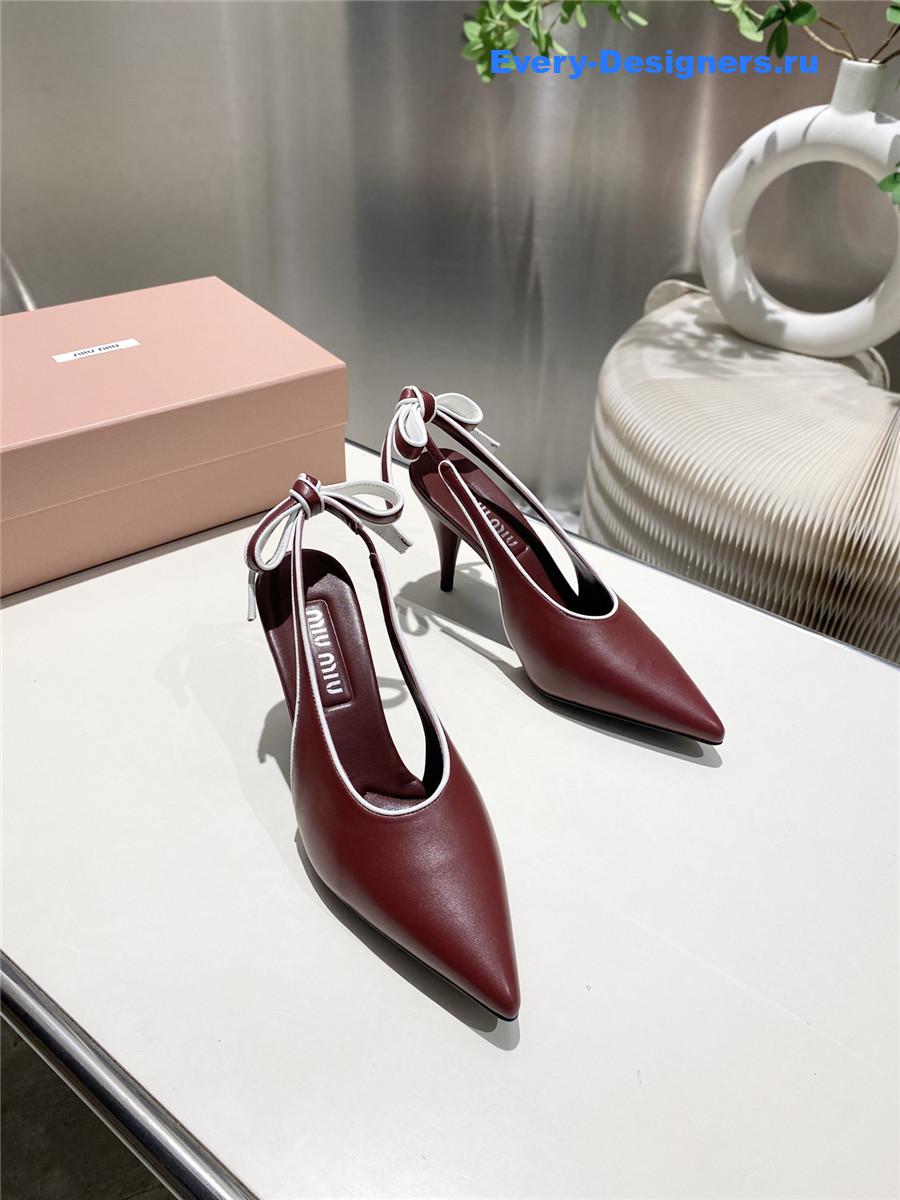 Miu Miu Burgundy Kitten Heel Pumps