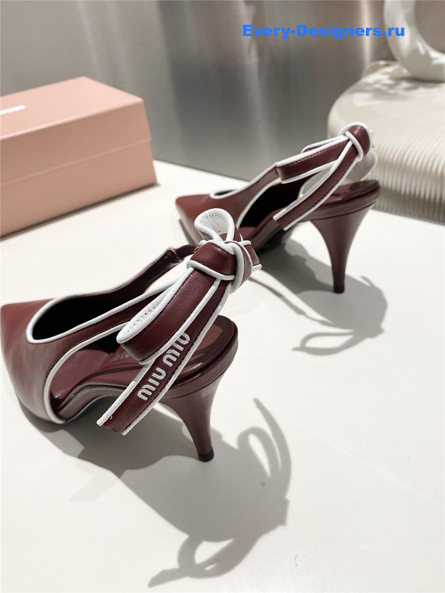 Miu Miu Burgundy Kitten Heel Pumps