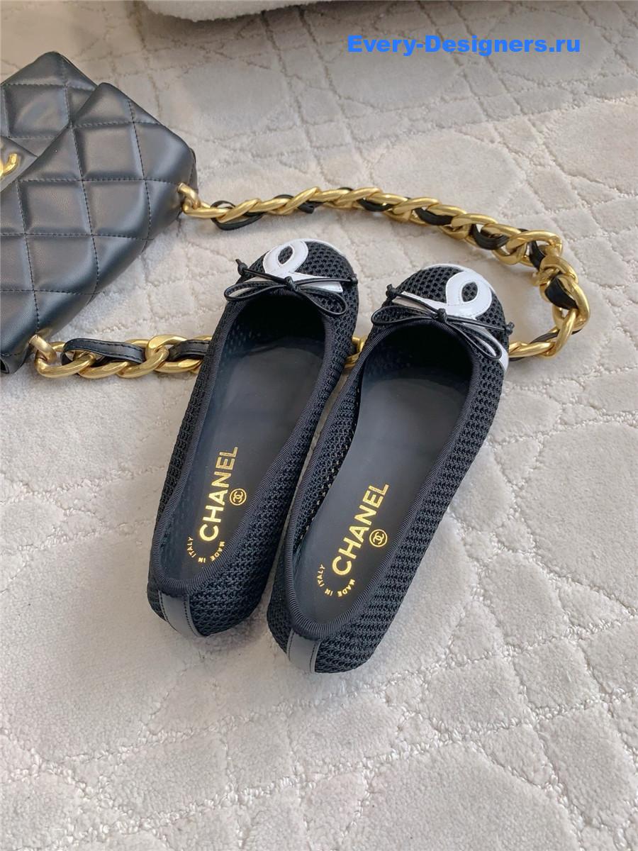 Ch**el black mesh flats