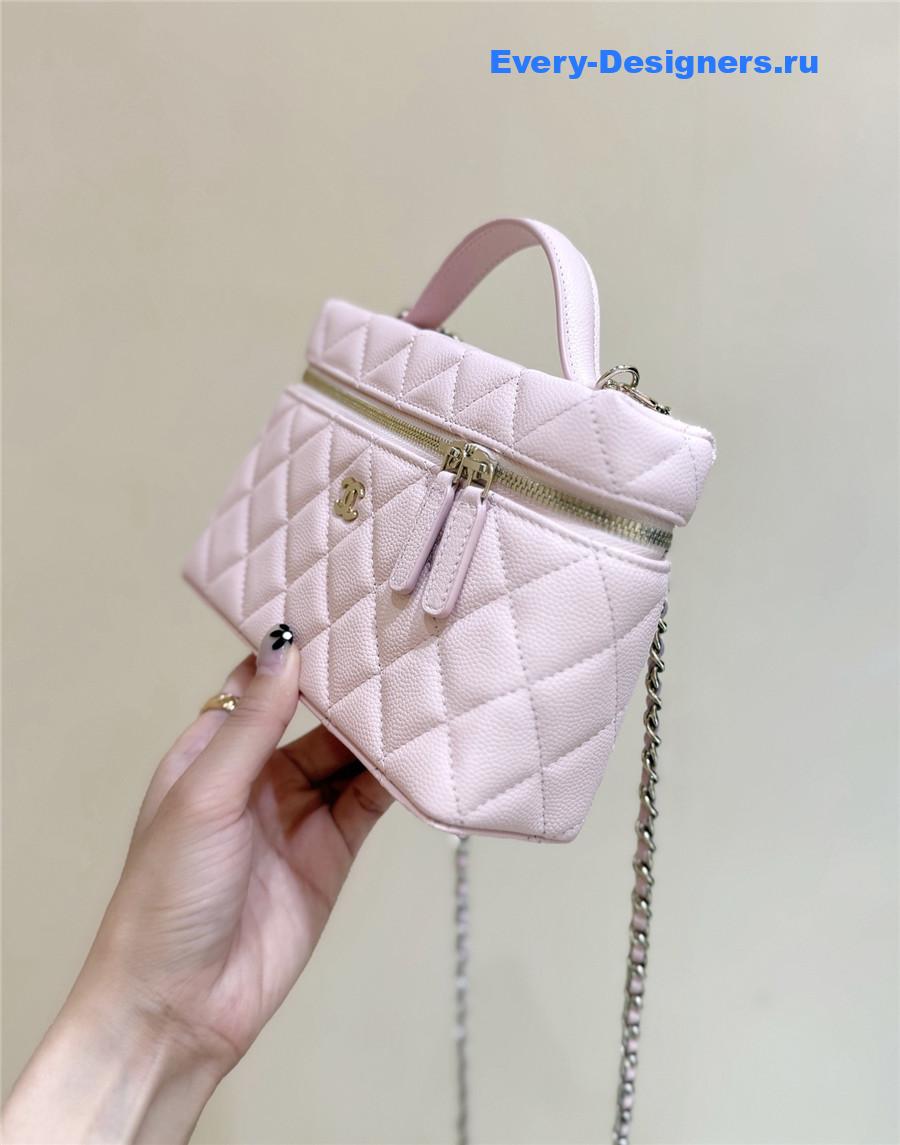 Ch**el light pink quilted clutch