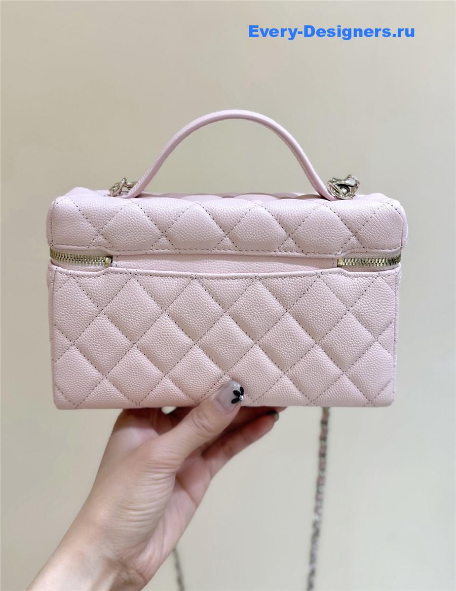 Ch**el light pink quilted clutch