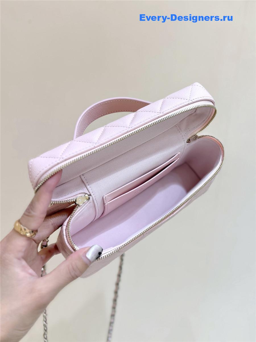 Ch**el light pink quilted clutch