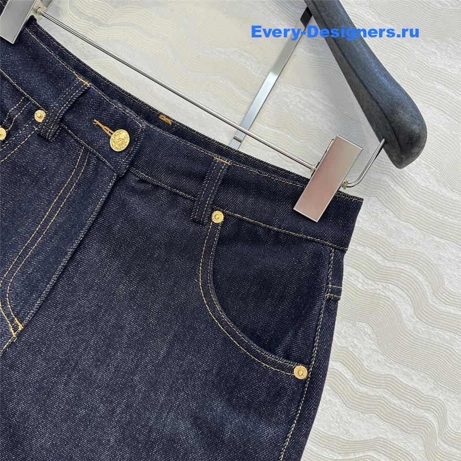 l0vis Vvtt0n blue monogram denim shorts