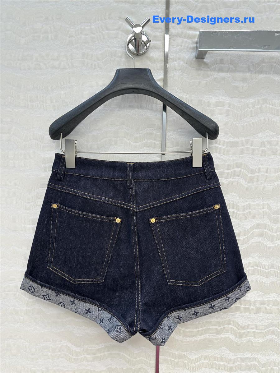 l0vis Vvtt0n blue monogram denim shorts