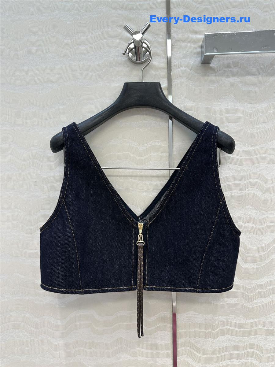 l0vis Vvtt0n denim crop top