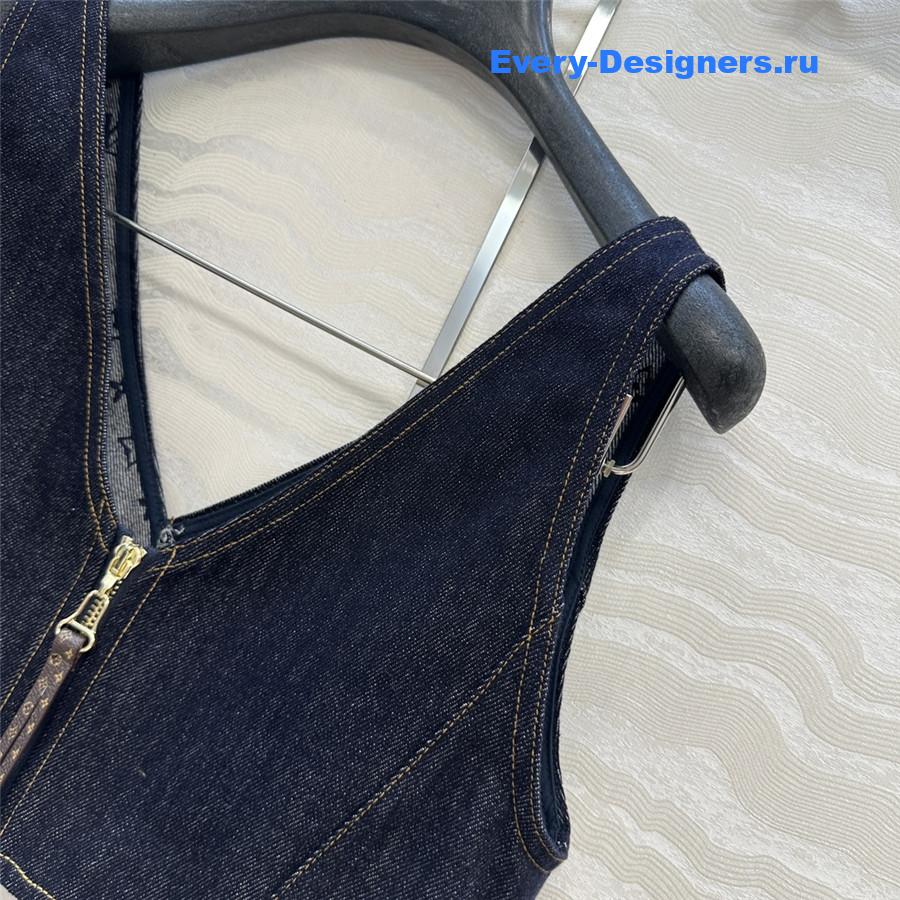 l0vis Vvtt0n denim crop top