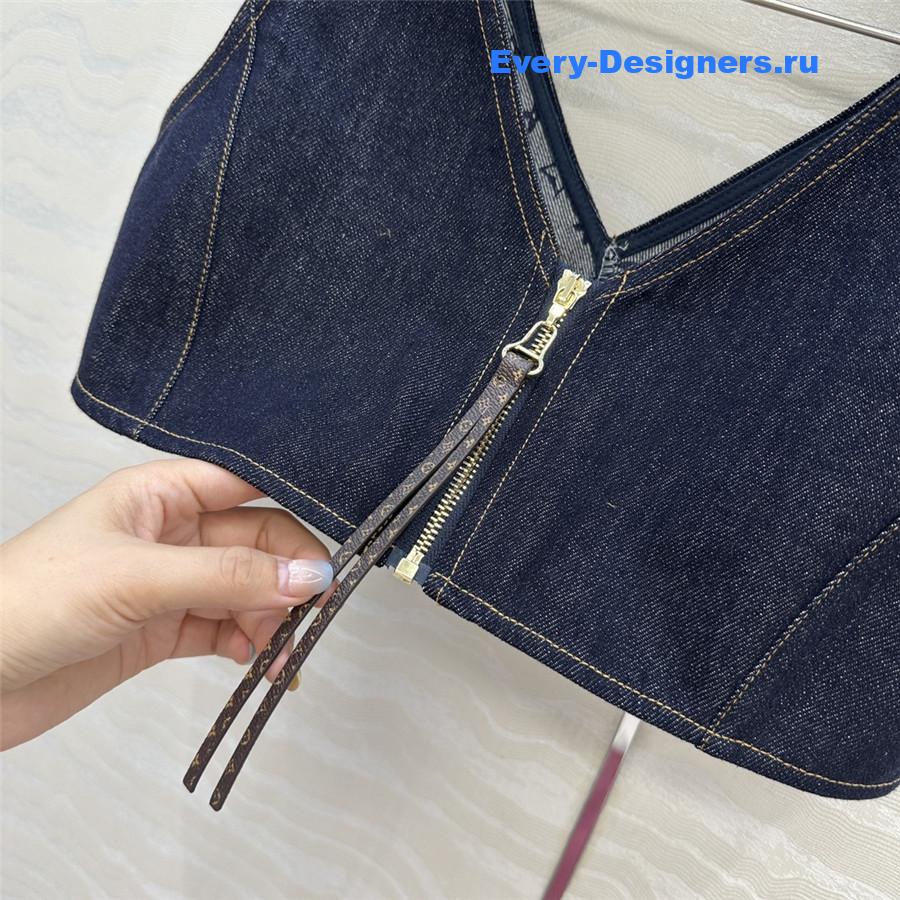 l0vis Vvtt0n denim crop top