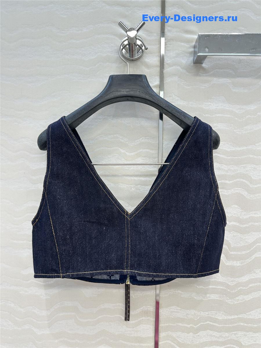 l0vis Vvtt0n denim crop top