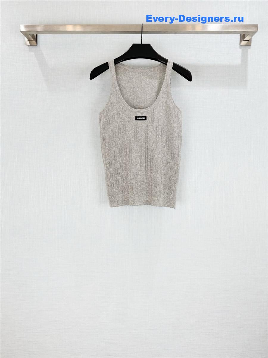 Miu Miu U-Neck Lace Knit Vest