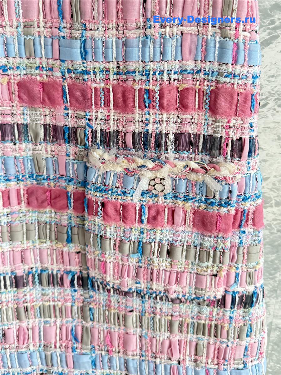 Ch**el pink cotton & silk tweed dress