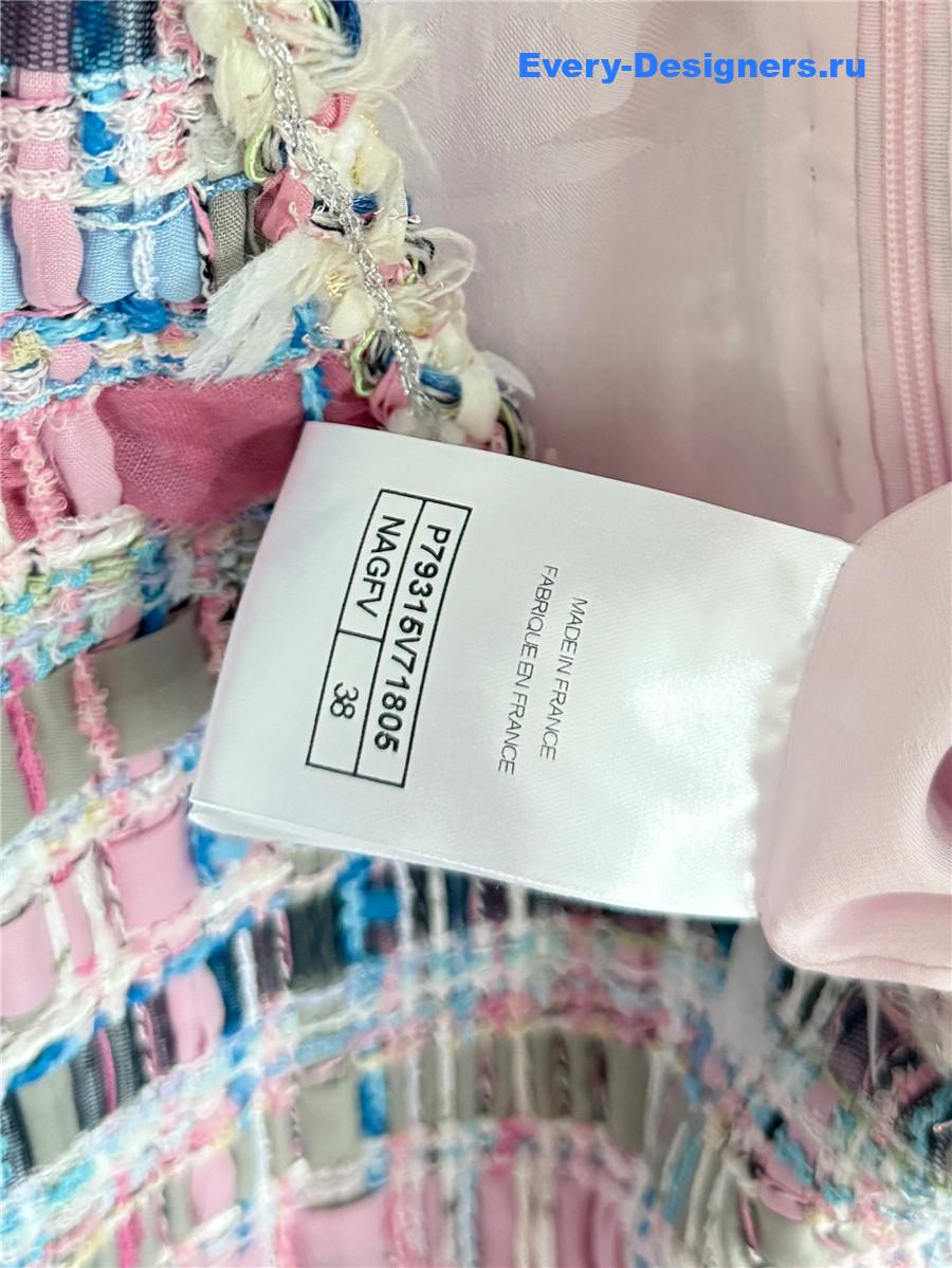 Ch**el pink cotton & silk tweed dress