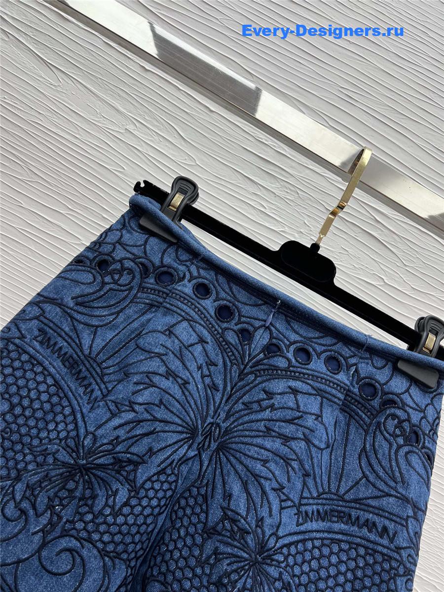 Zimm Coco Embroidered Denim Shorts