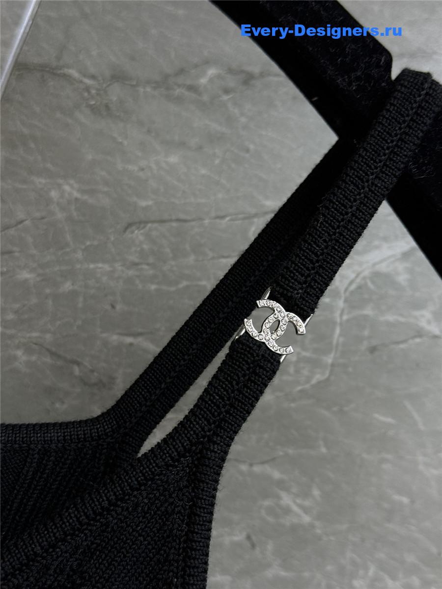 Ch**el black rhinestone camisole vest