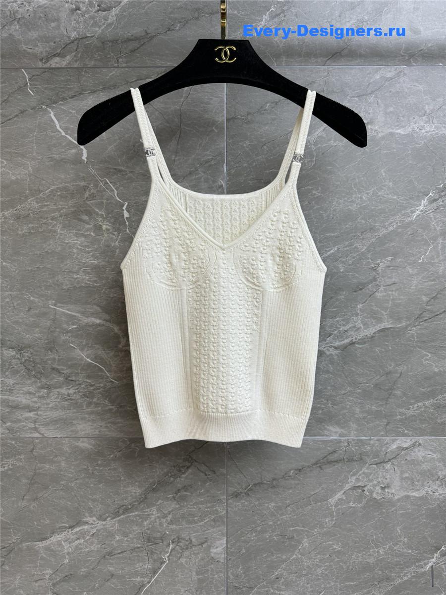 Ch**el white rhinestone camisole vest