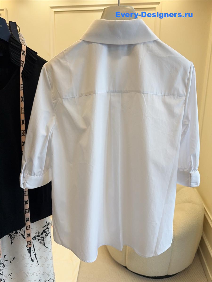 Va1e*ntin0 white puffed sleeve button-up shirt