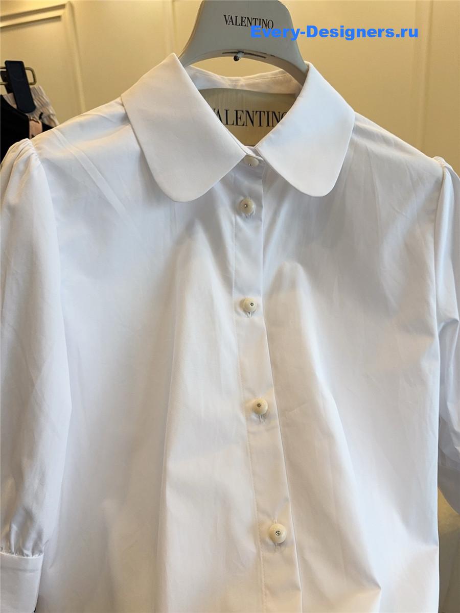 Va1e*ntin0 white puffed sleeve button-up shirt