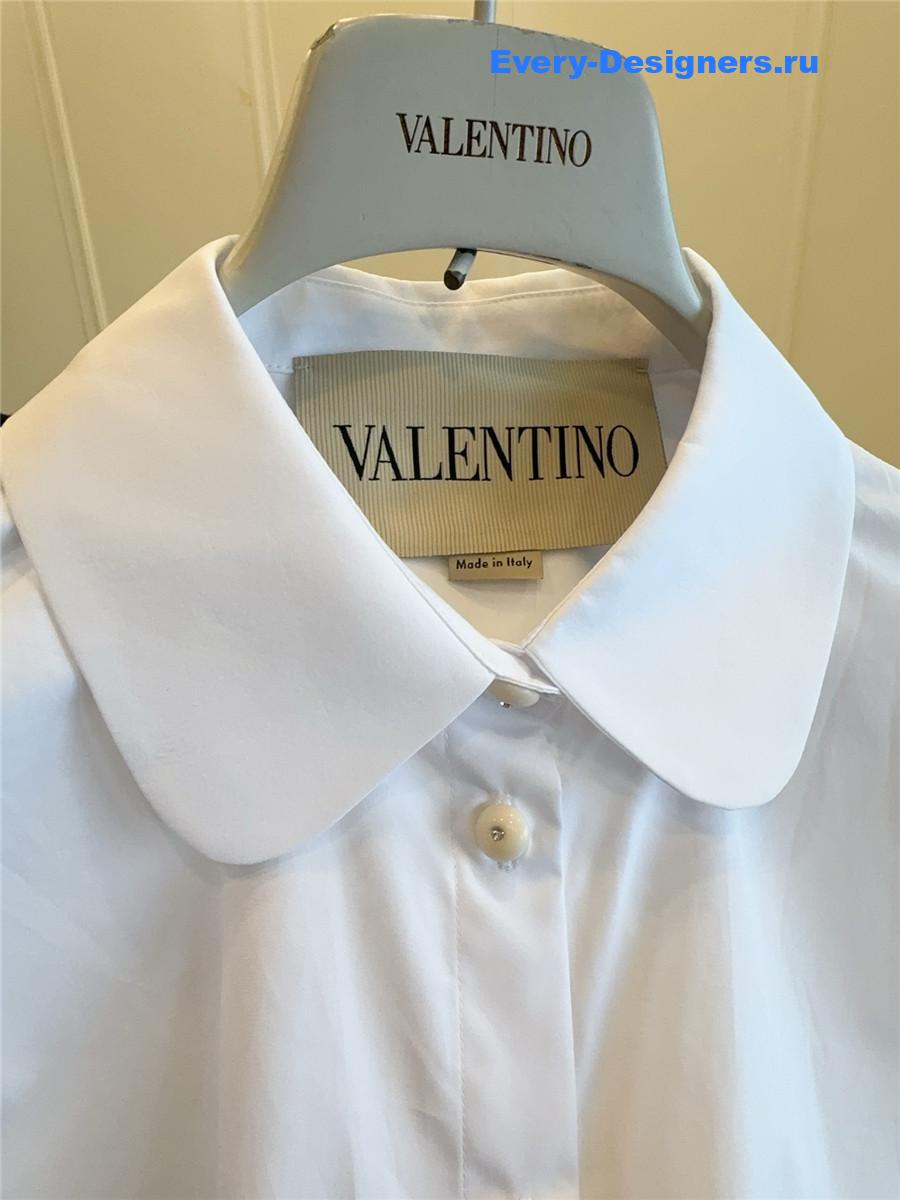 Va1e*ntin0 white puffed sleeve button-up shirt