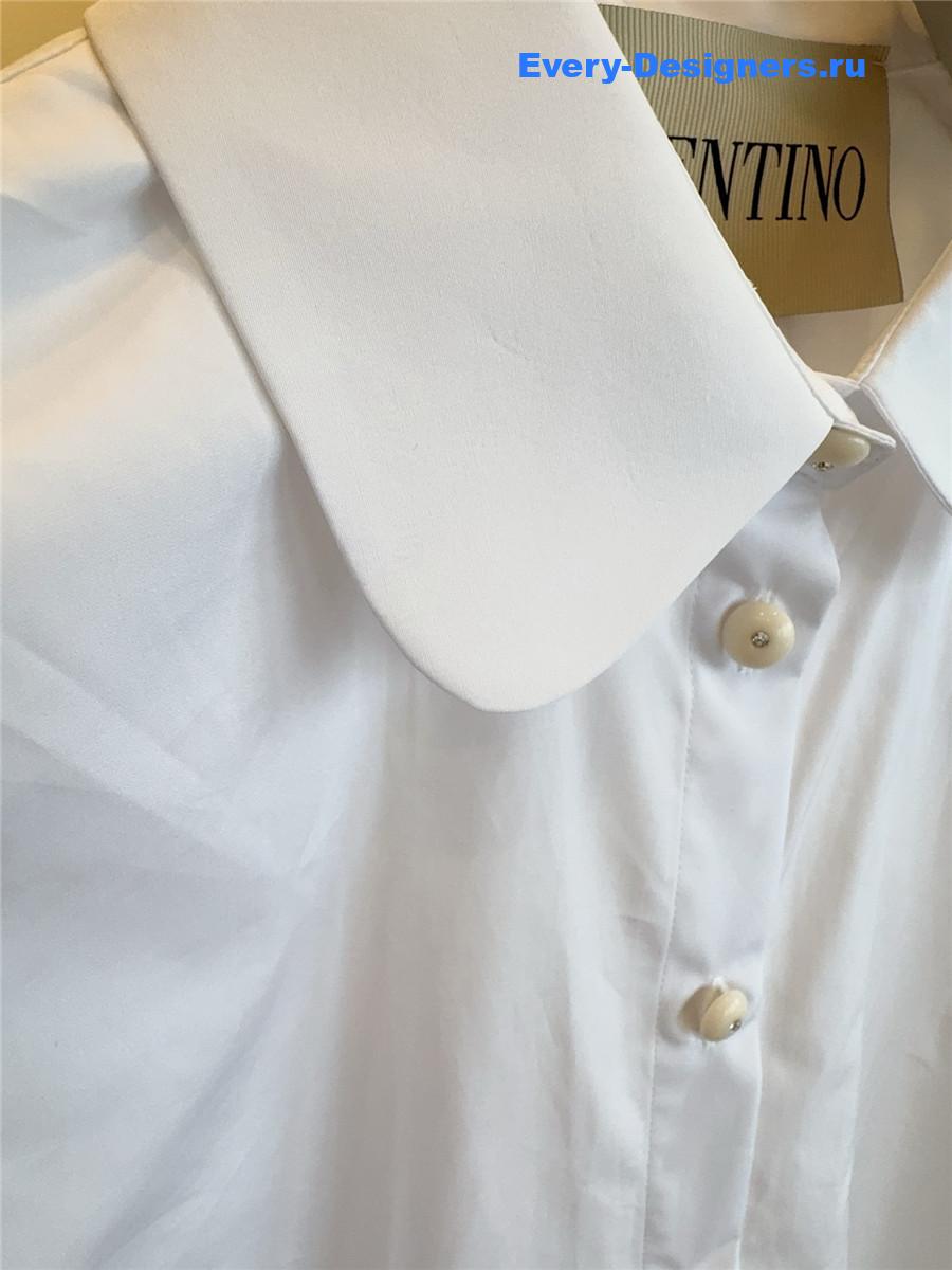 Va1e*ntin0 white puffed sleeve button-up shirt