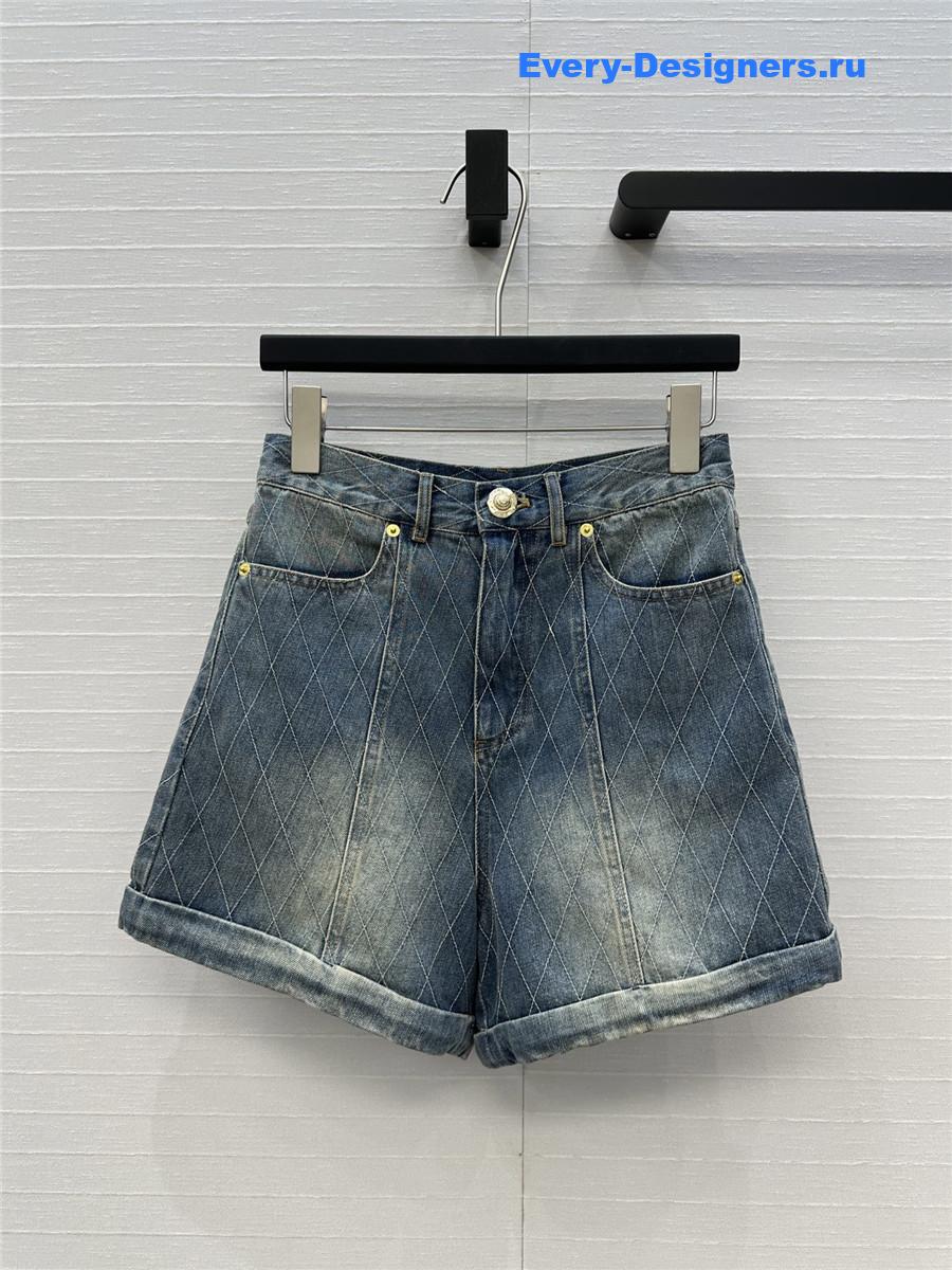 BALMAIN Embroidered Denim Shorts