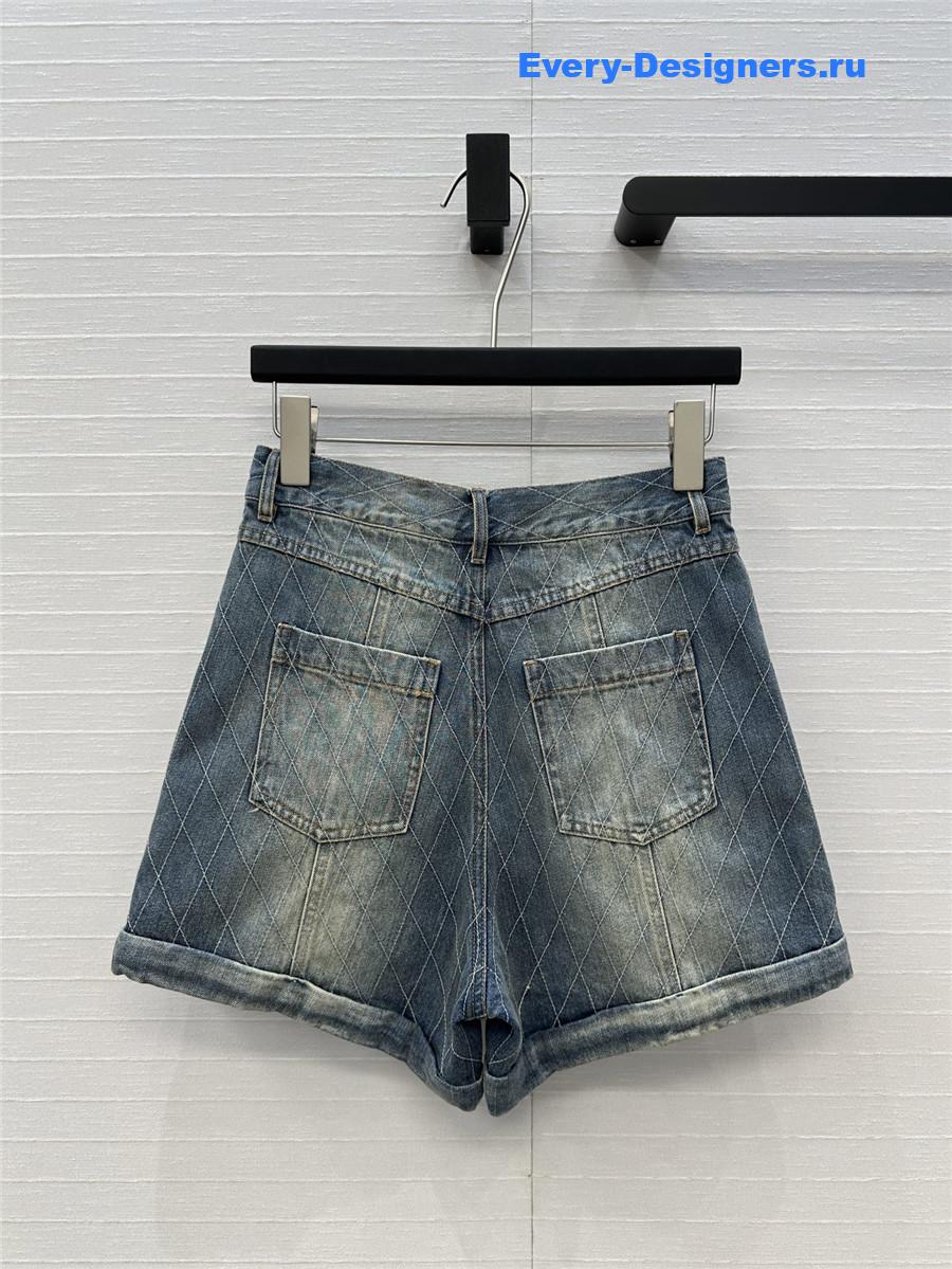 BALMAIN Embroidered Denim Shorts