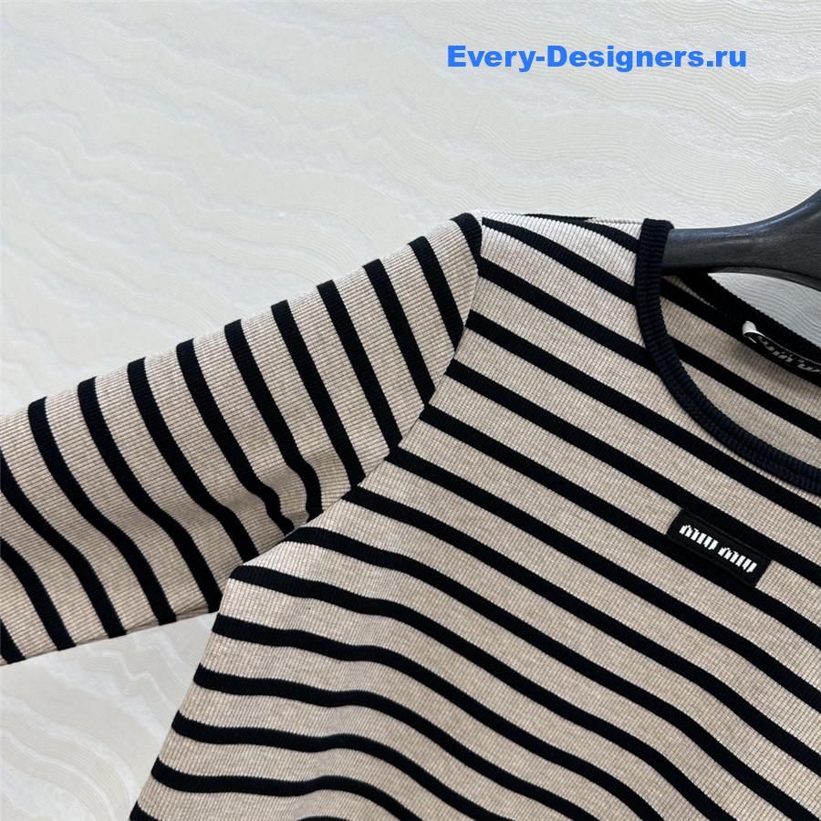 Miu Miu Striped Cropped Top