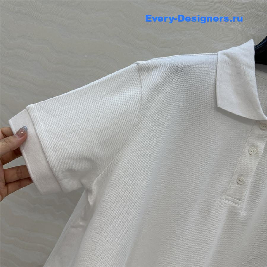L0ew* white cotton polo shirt