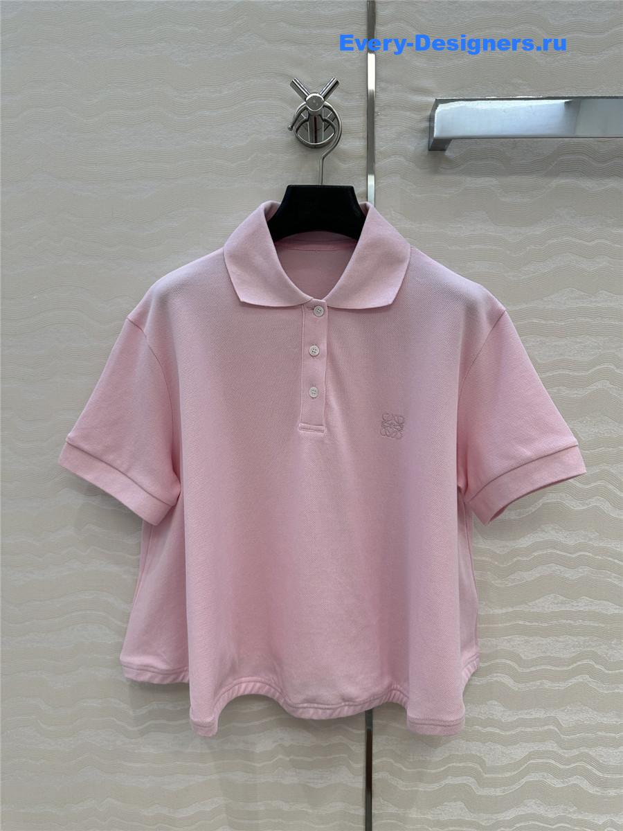 L0ew* pink cotton polo shirt