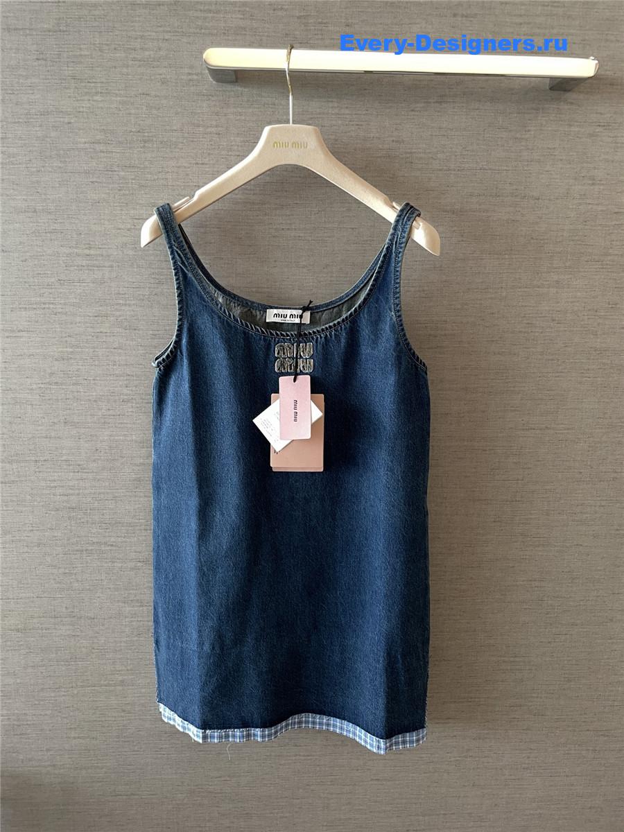 Miu Miu Navy Denim Mini-Dress