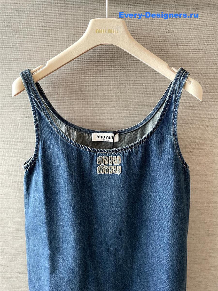 Miu Miu Navy Denim Mini-Dress