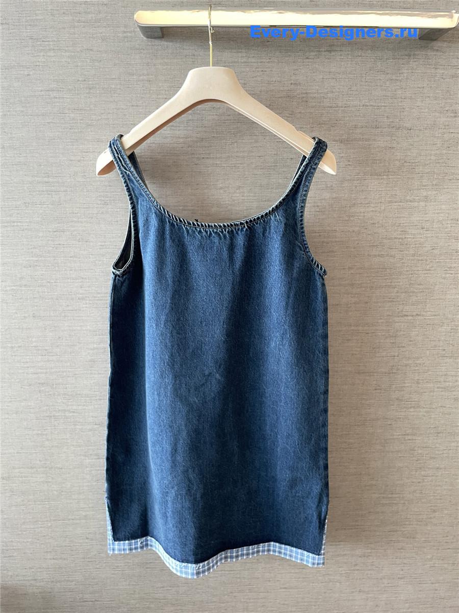 Miu Miu Navy Denim Mini-Dress