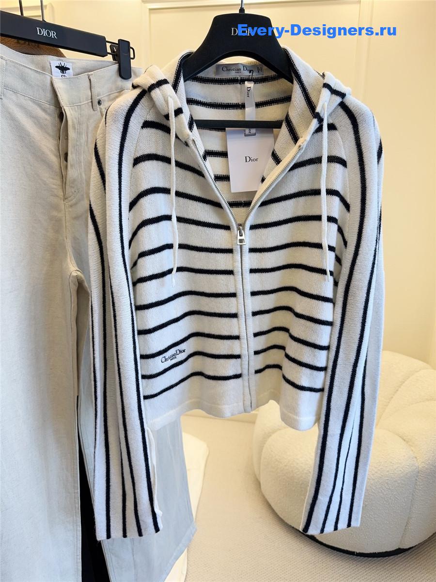 D10r striped wool cardigan
