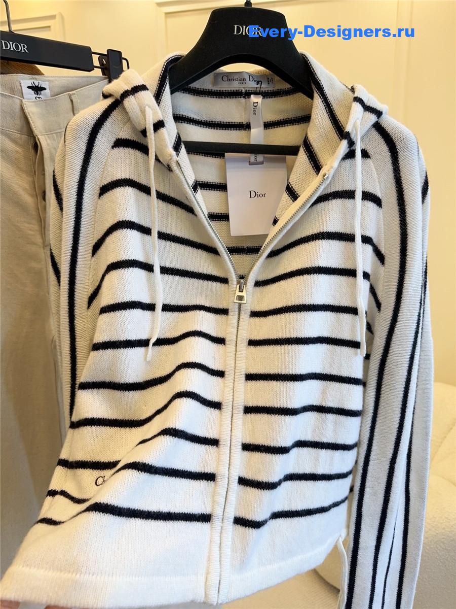 D10r striped wool cardigan