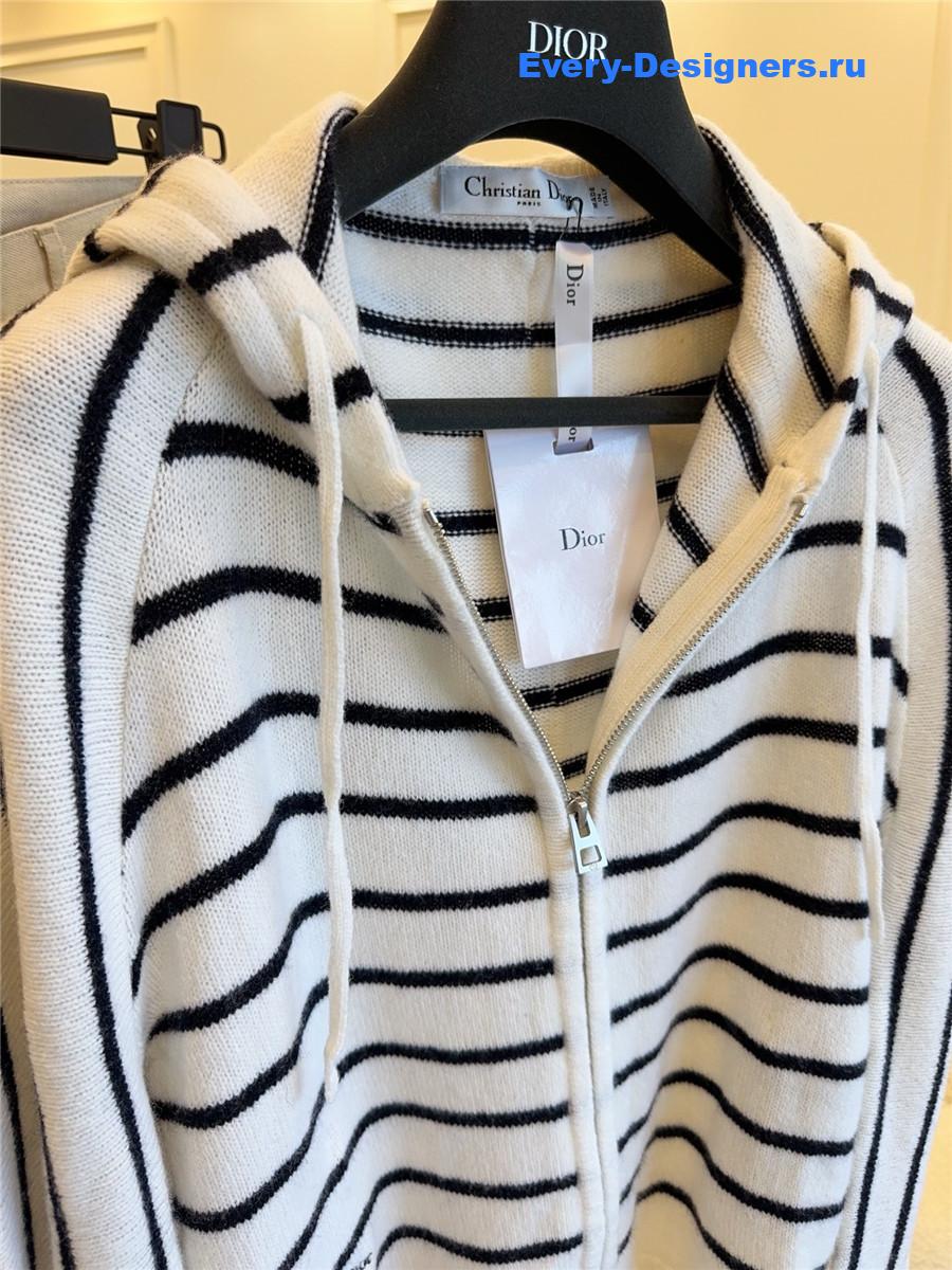 D10r striped wool cardigan
