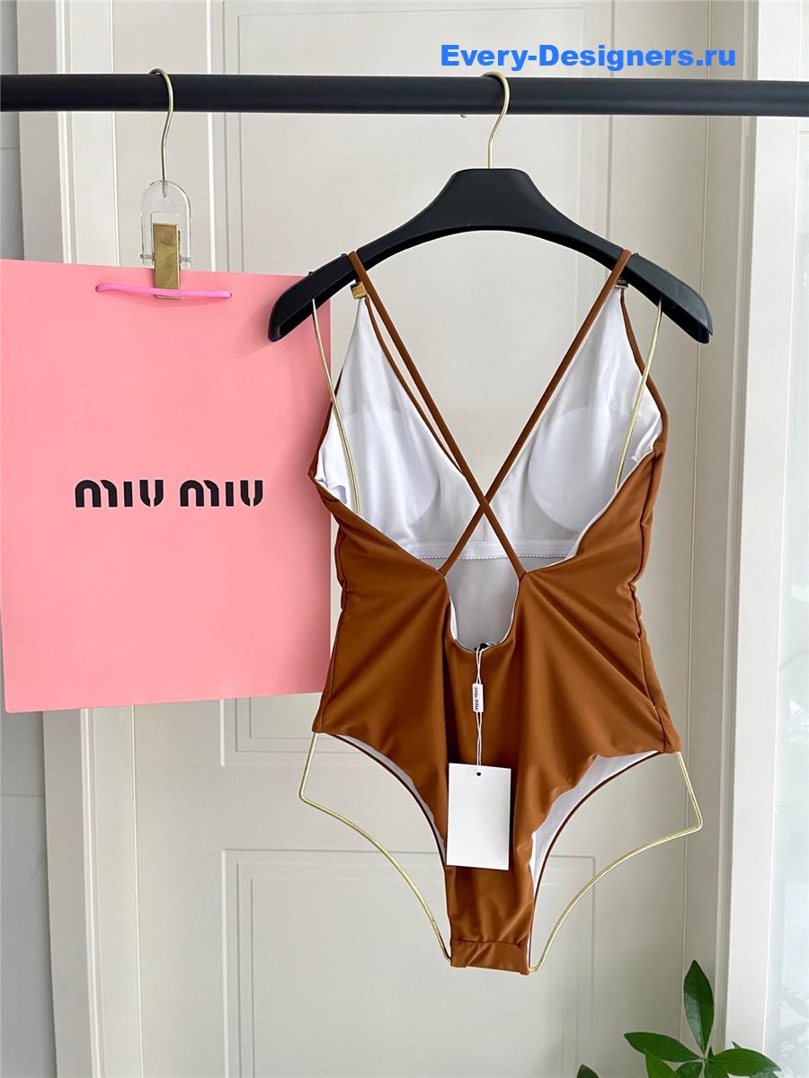 Miu Miu Brown One-Piece Swimsuit
