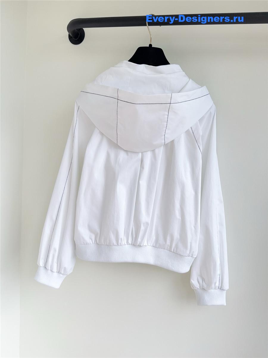 Ch**el white ribbon bow jacket