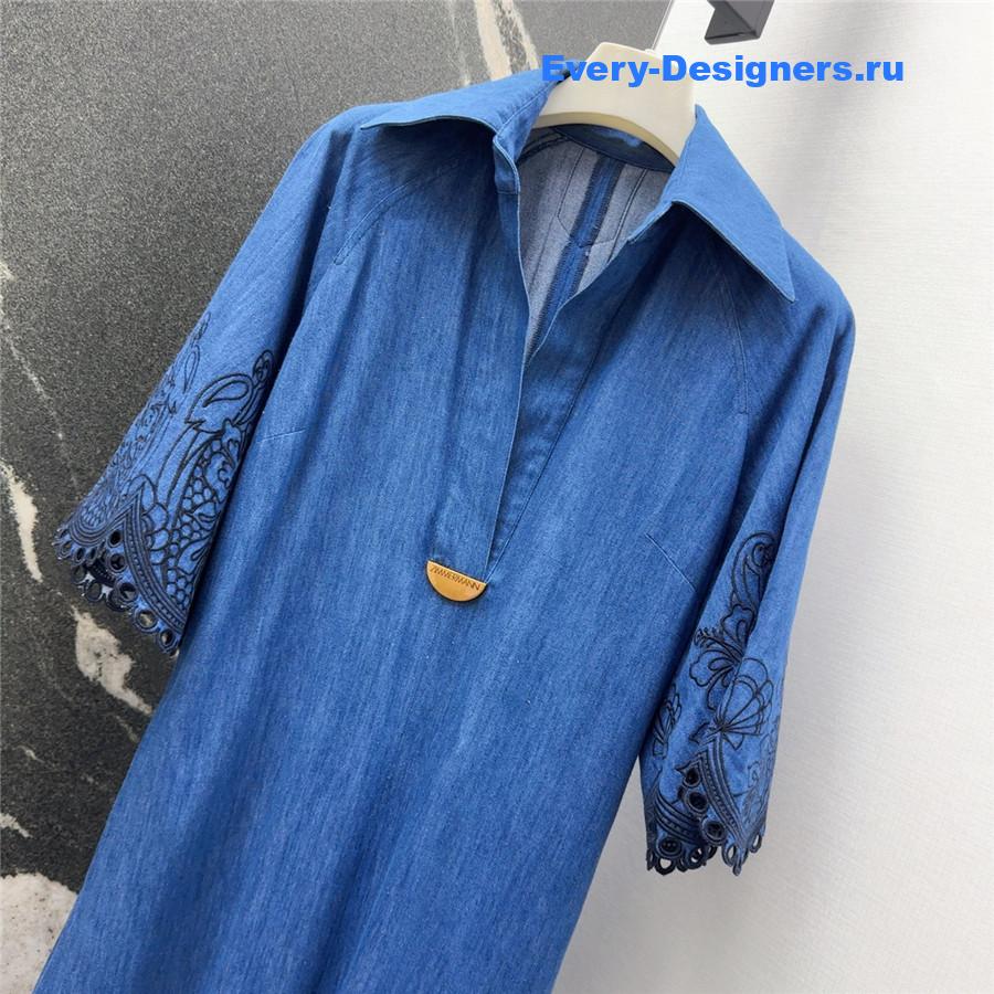 Zimm Coco Embroidered Denim Dress