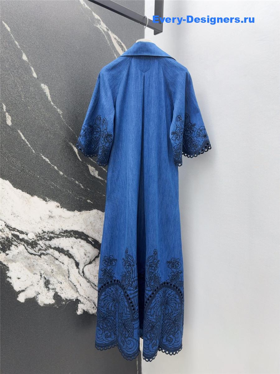 Zimm Coco Embroidered Denim Dress